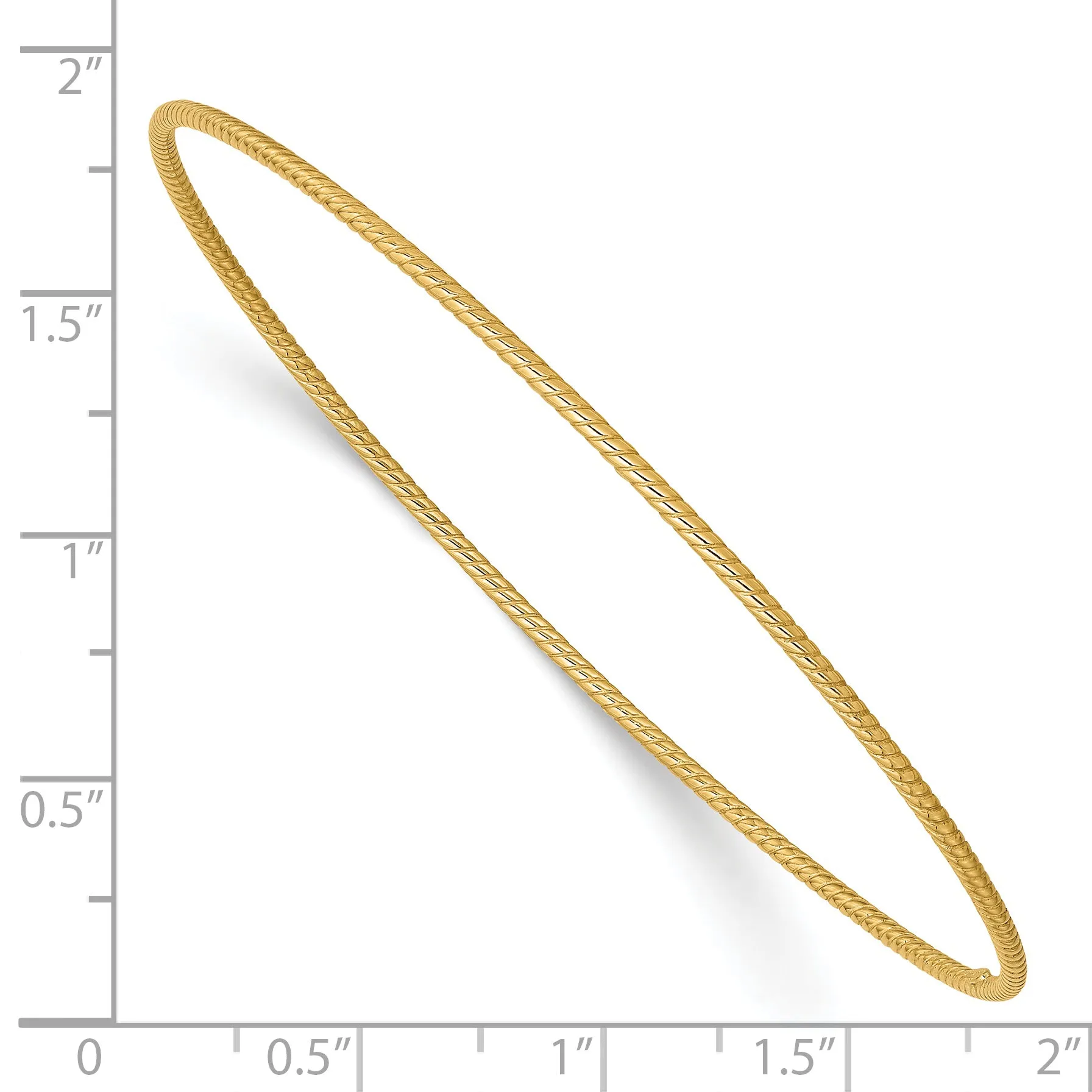 14K Gold Textured Slip-On Bangle Bracelet with Chic Elegance for Women