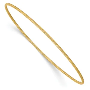 14K Gold Textured Slip-On Bangle Bracelet with Chic Elegance for Women