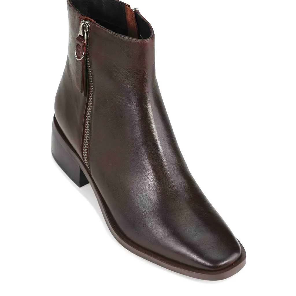 ALEKSI LEATHER SUEDE ZIP ANKLE BOOTS