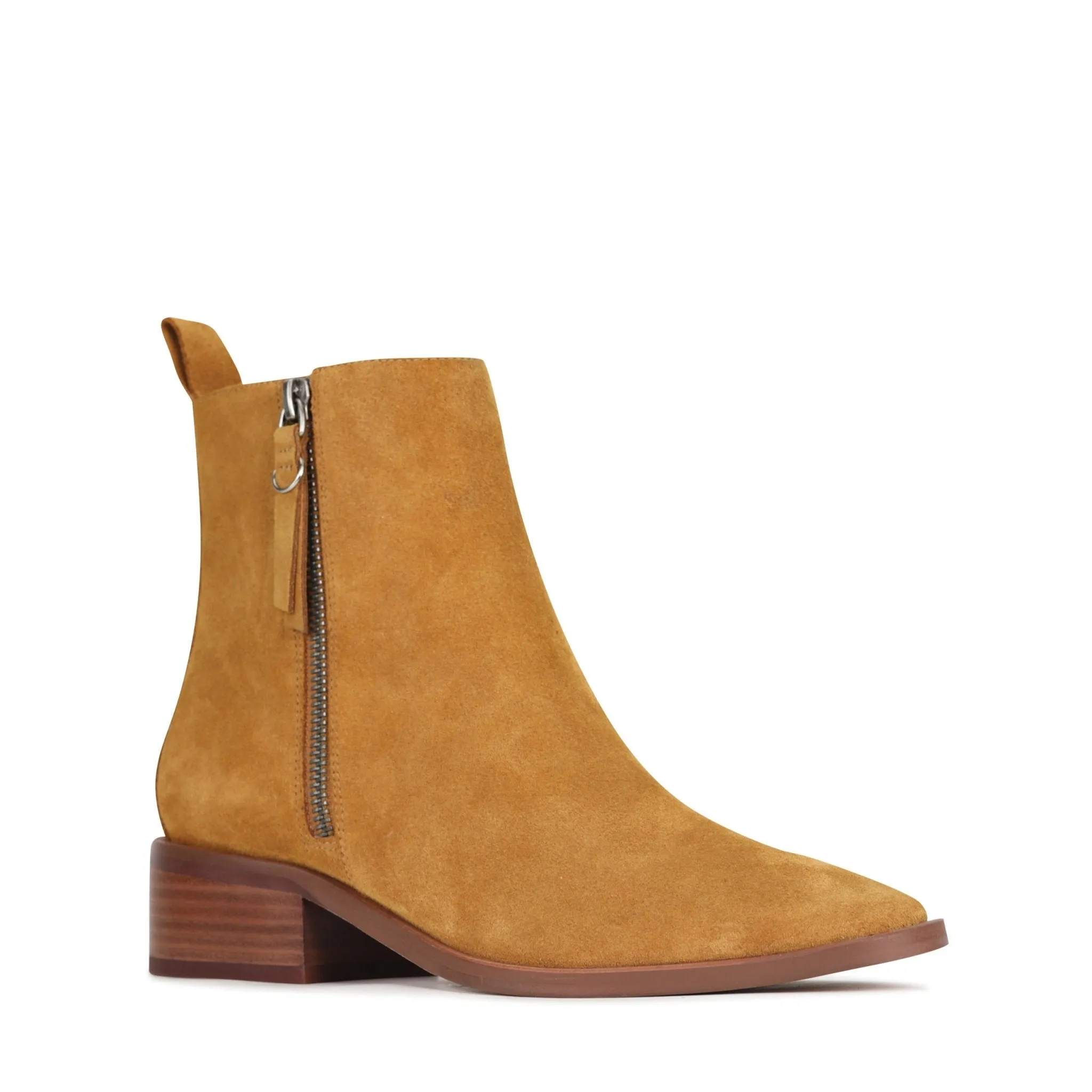 ALEKSI LEATHER SUEDE ZIP ANKLE BOOTS