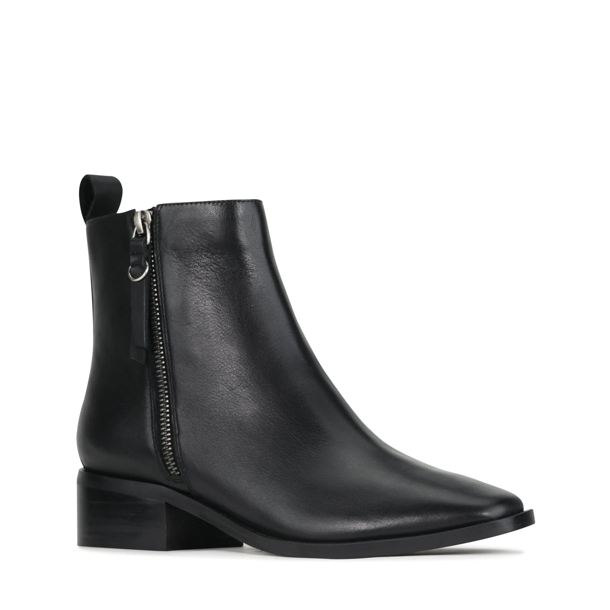 ALEKSI LEATHER SUEDE ZIP ANKLE BOOTS