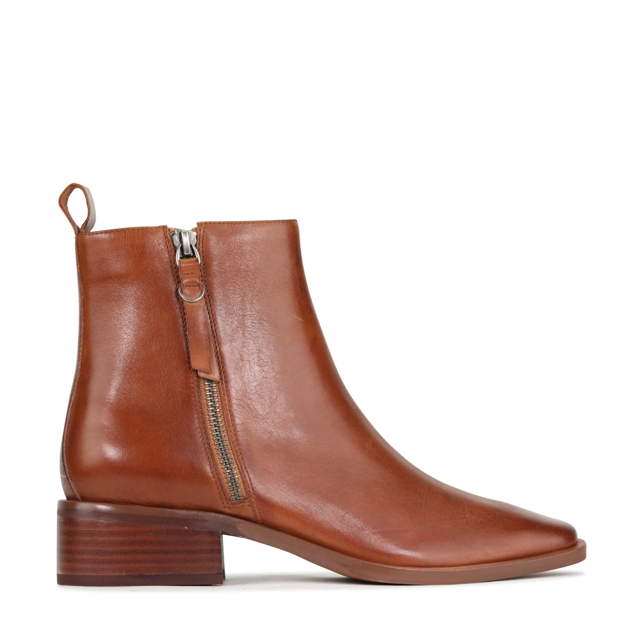 ALEKSI LEATHER SUEDE ZIP ANKLE BOOTS