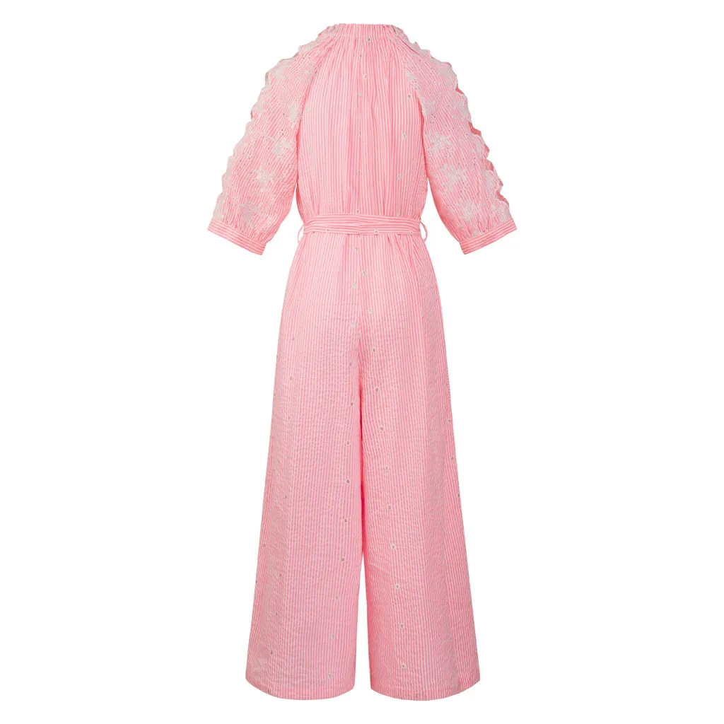 Allegra Embroidery Anglais Stripe Playsuit