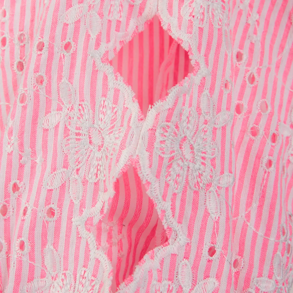 Allegra Embroidery Anglais Stripe Playsuit