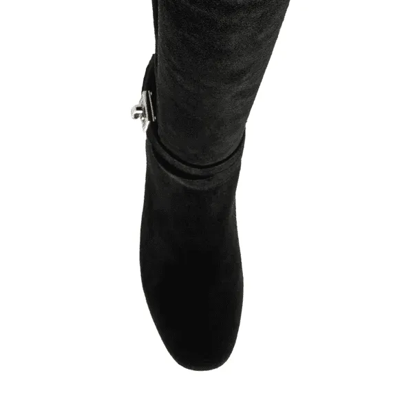 Ashley Waterproof Knee High Boot-Black Suede