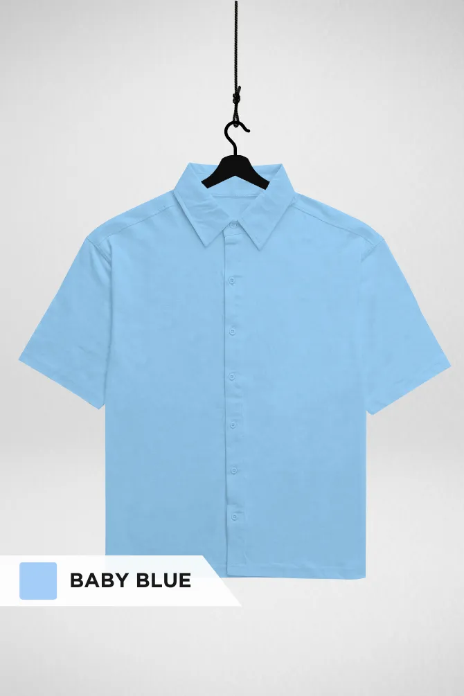 Baby Blue and Maroon Oversized Shirts Combo