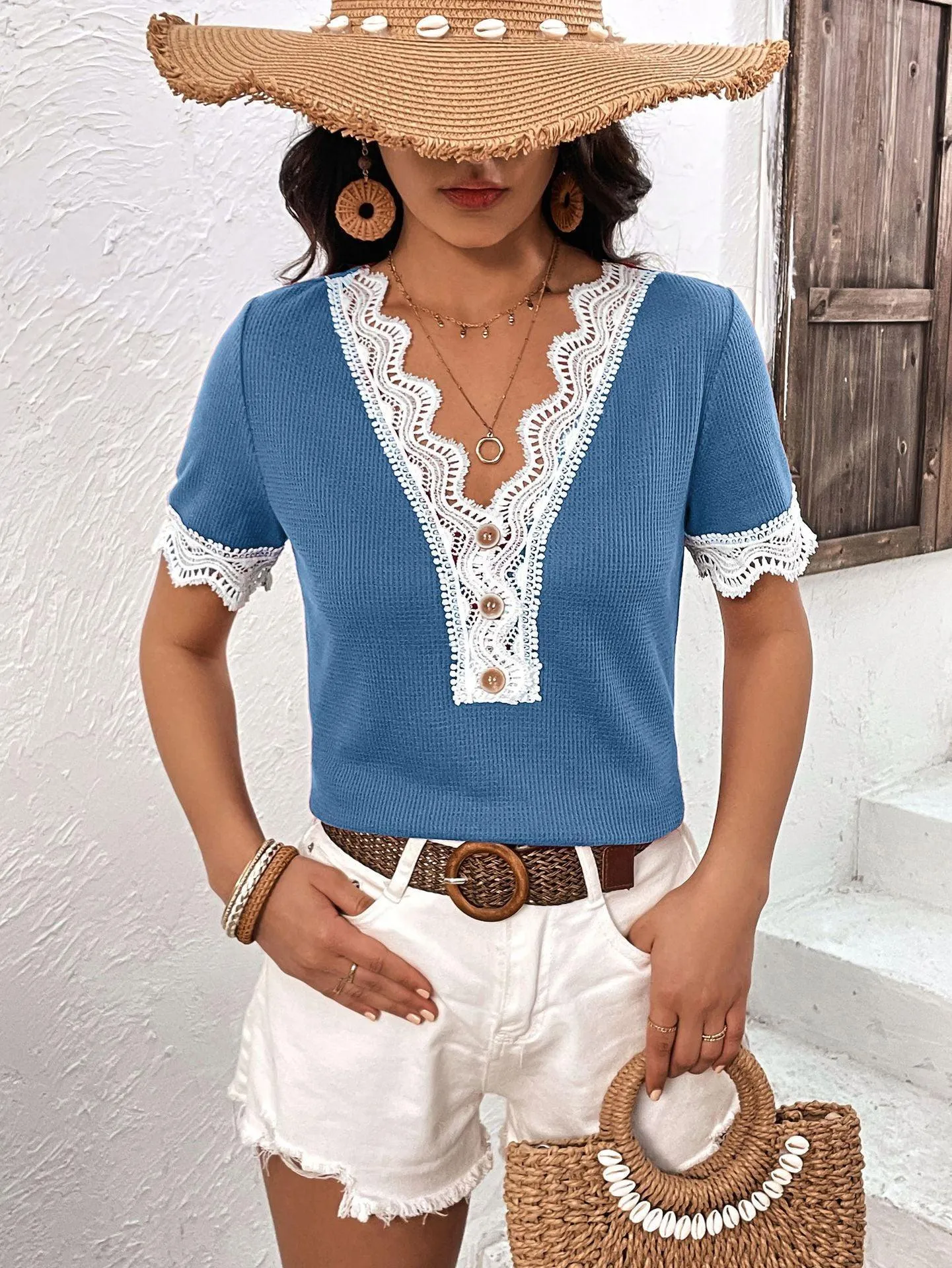 Beautiful Transformation Lace V Neck Top