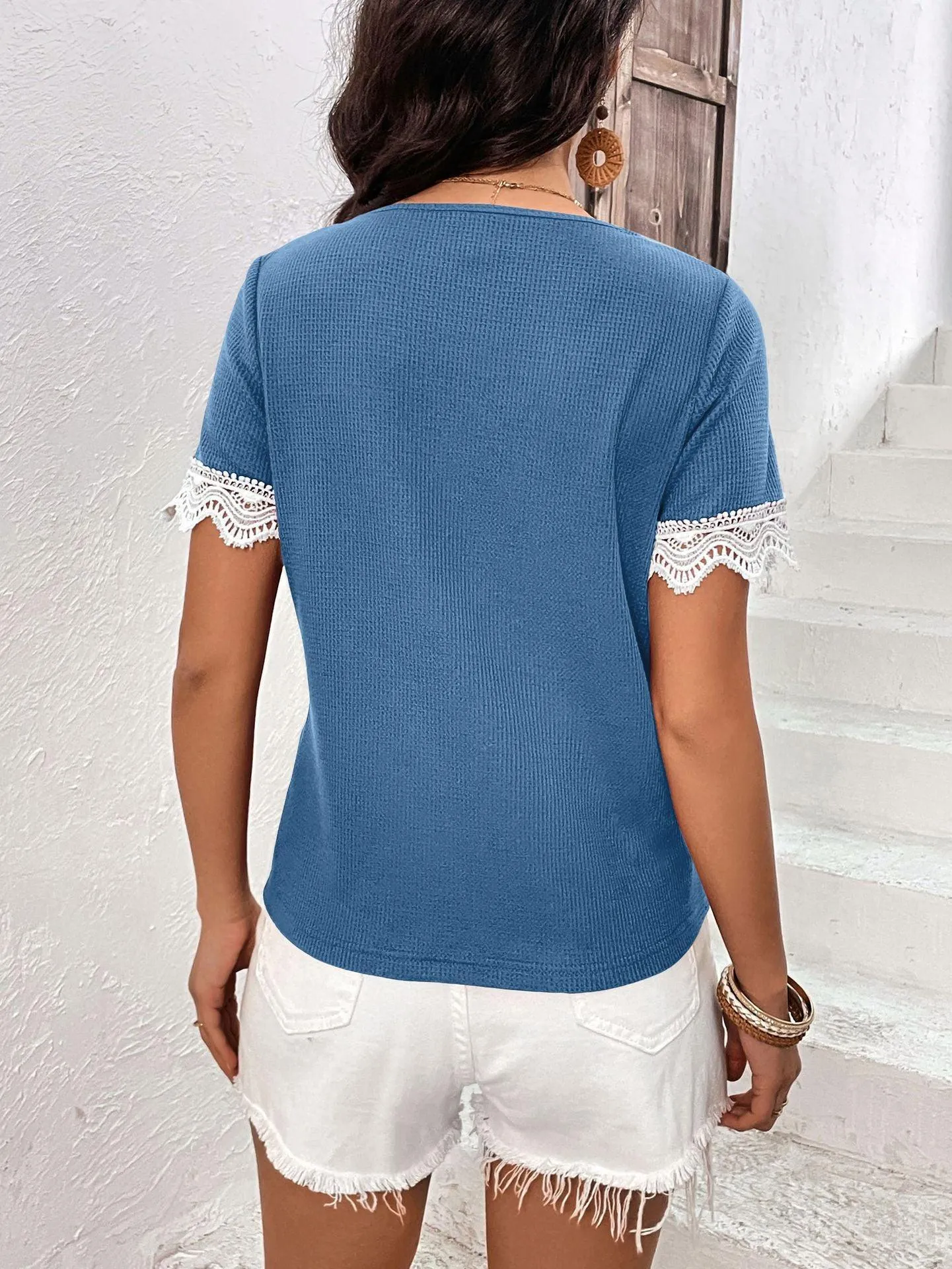 Beautiful Transformation Lace V Neck Top