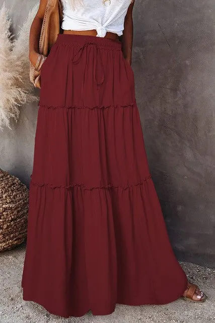 Bohemian Rokken Met Elastiek In De Taille