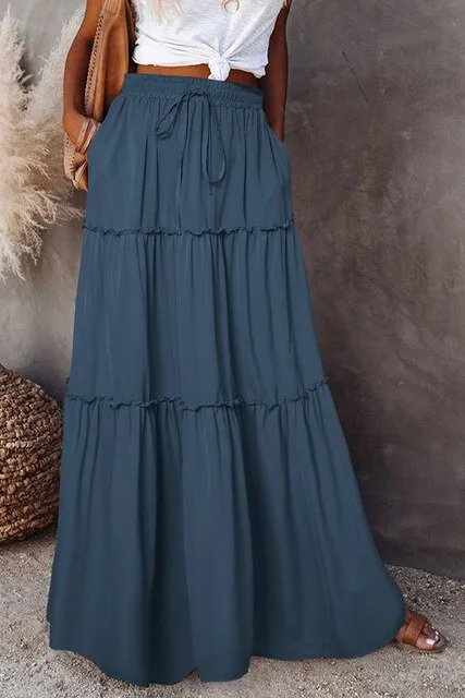 Bohemian Rokken Met Elastiek In De Taille