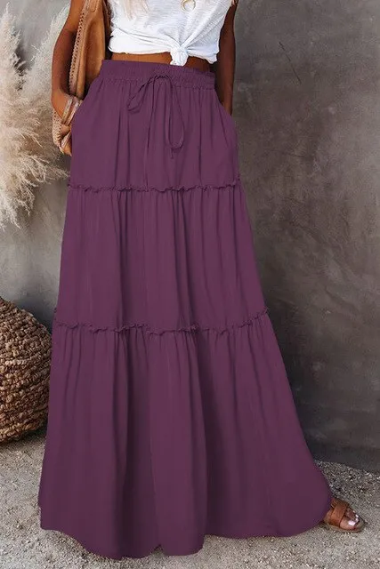 Bohemian Rokken Met Elastiek In De Taille