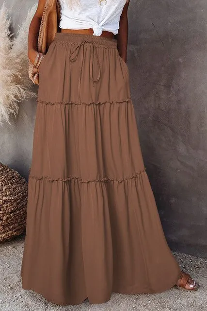 Bohemian Rokken Met Elastiek In De Taille