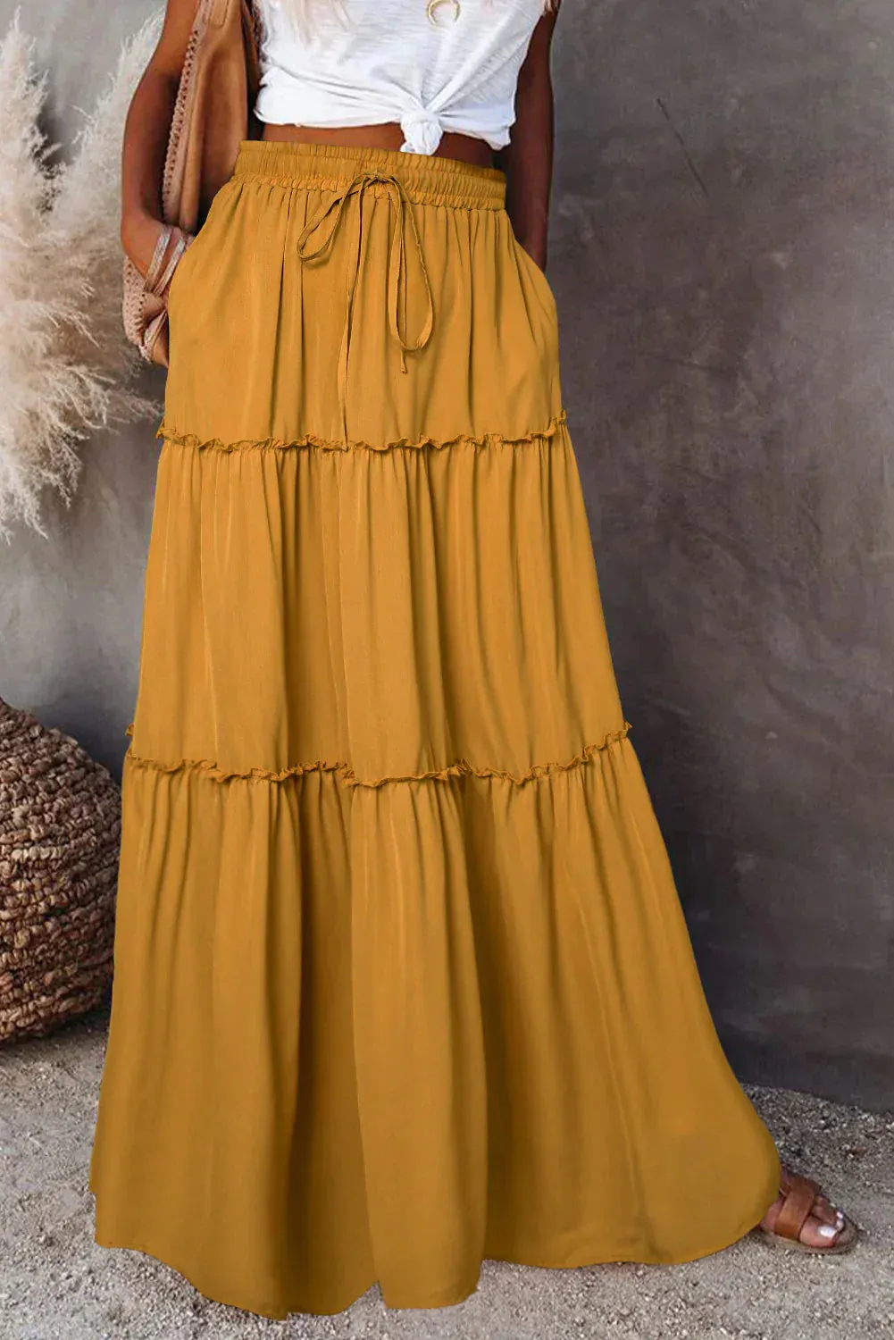Bohemian Rokken Met Elastiek In De Taille