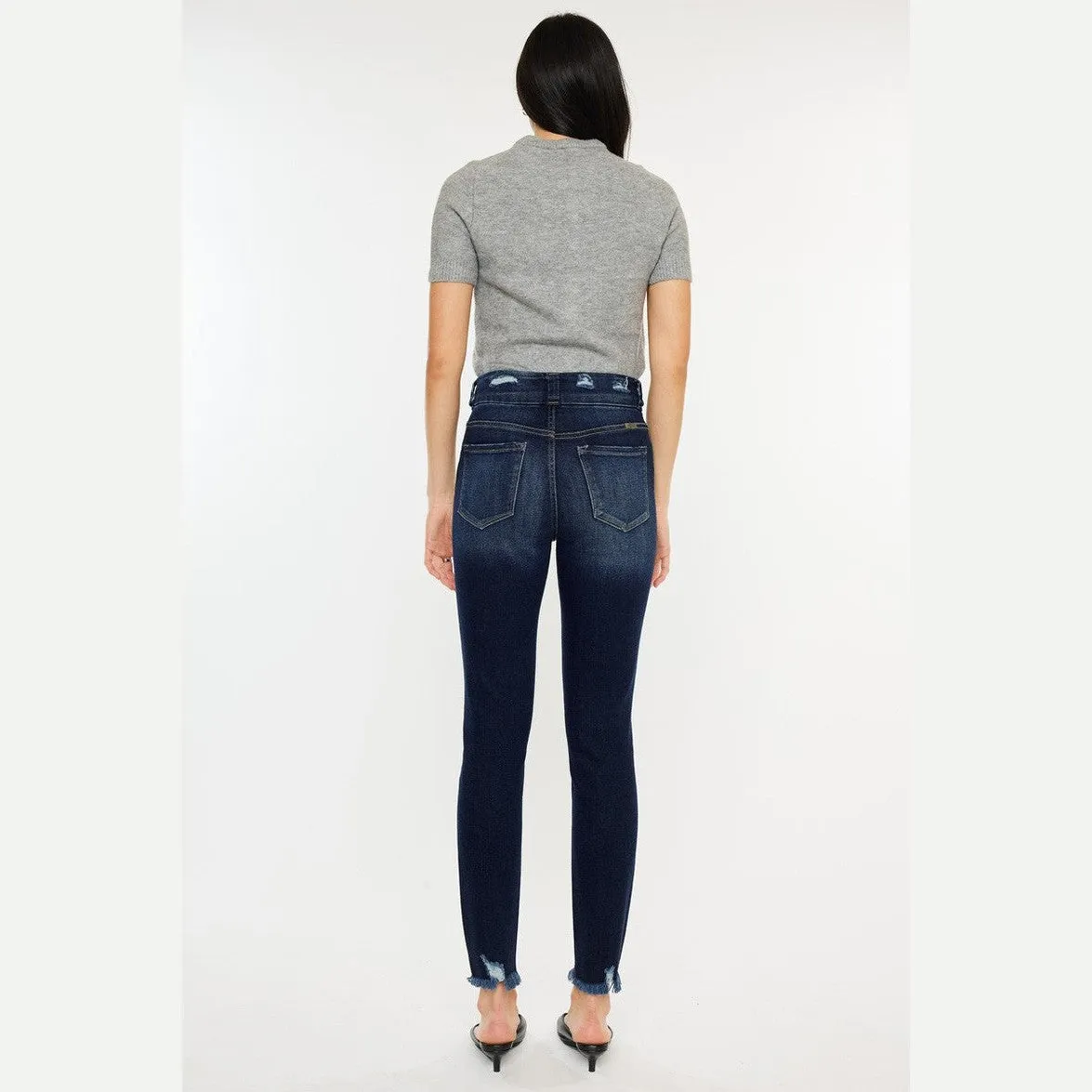 Cat's Whiskers Raw Hem High Waist Jeans