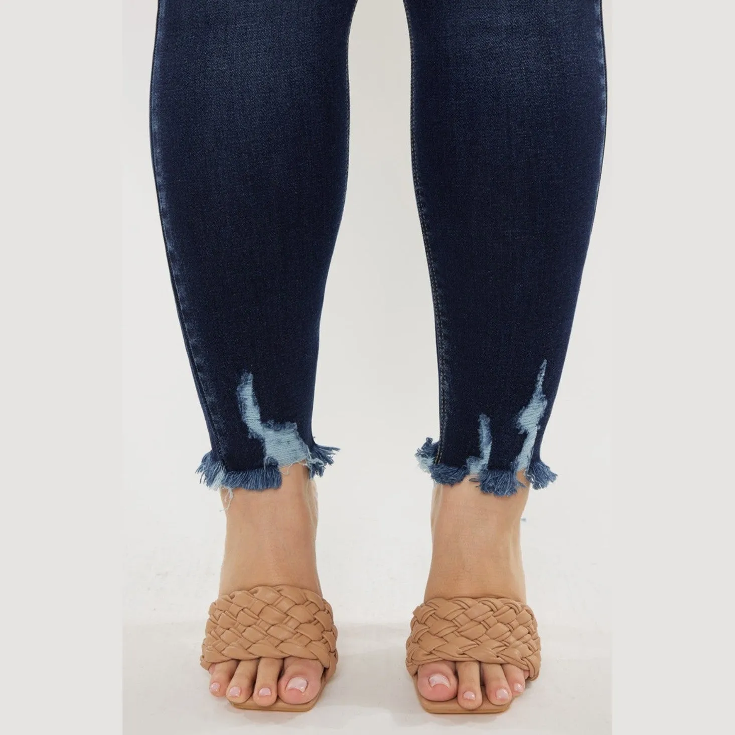Cat's Whiskers Raw Hem High Waist Jeans