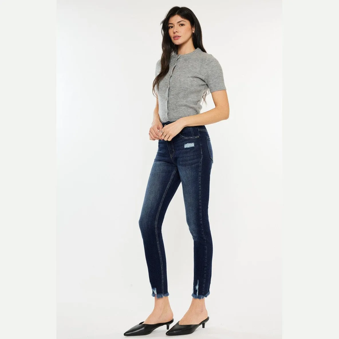 Cat's Whiskers Raw Hem High Waist Jeans