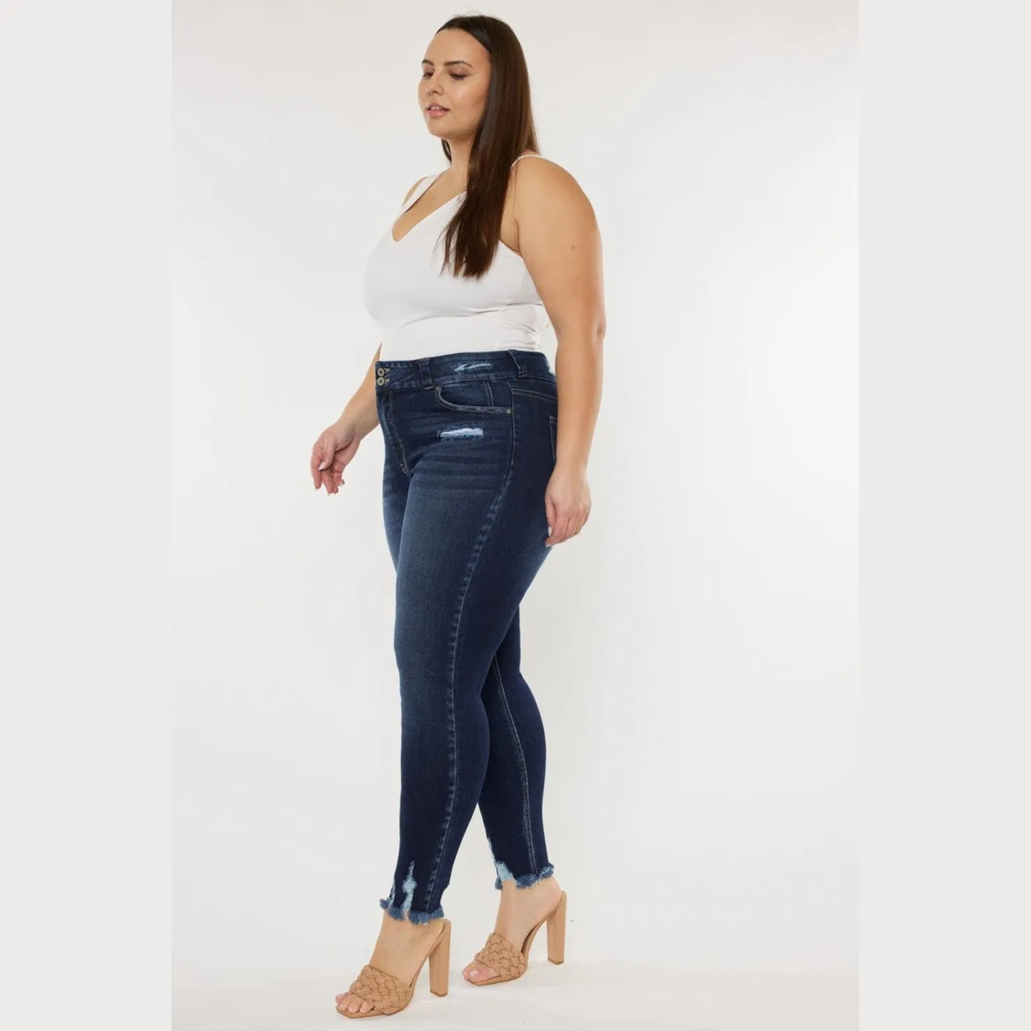 Cat's Whiskers Raw Hem High Waist Jeans