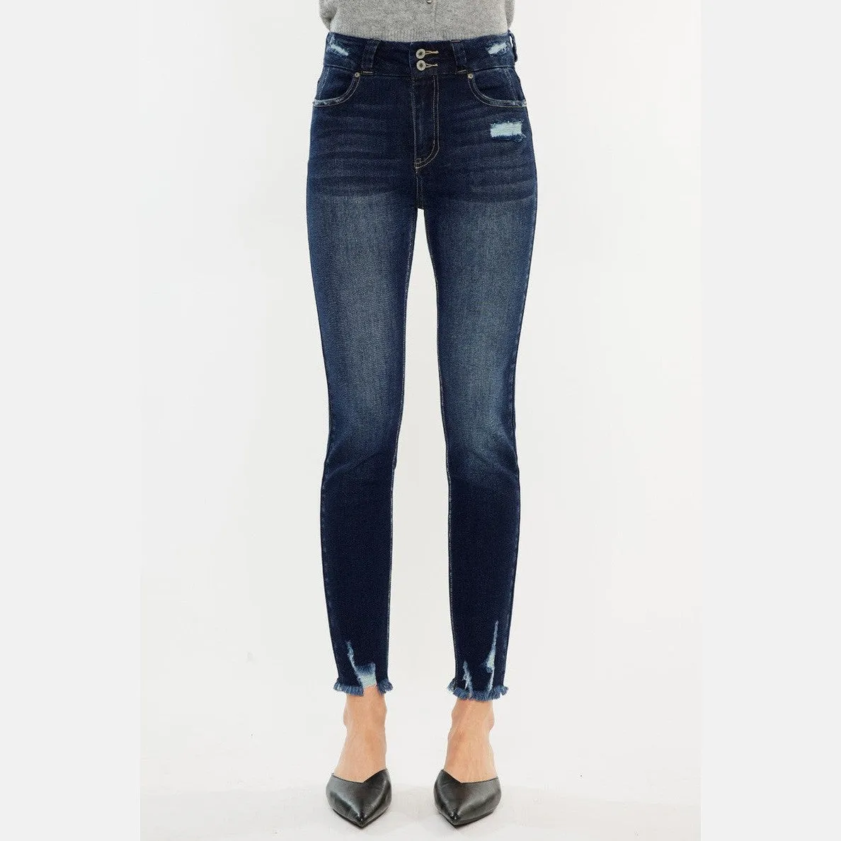 Cat's Whiskers Raw Hem High Waist Jeans