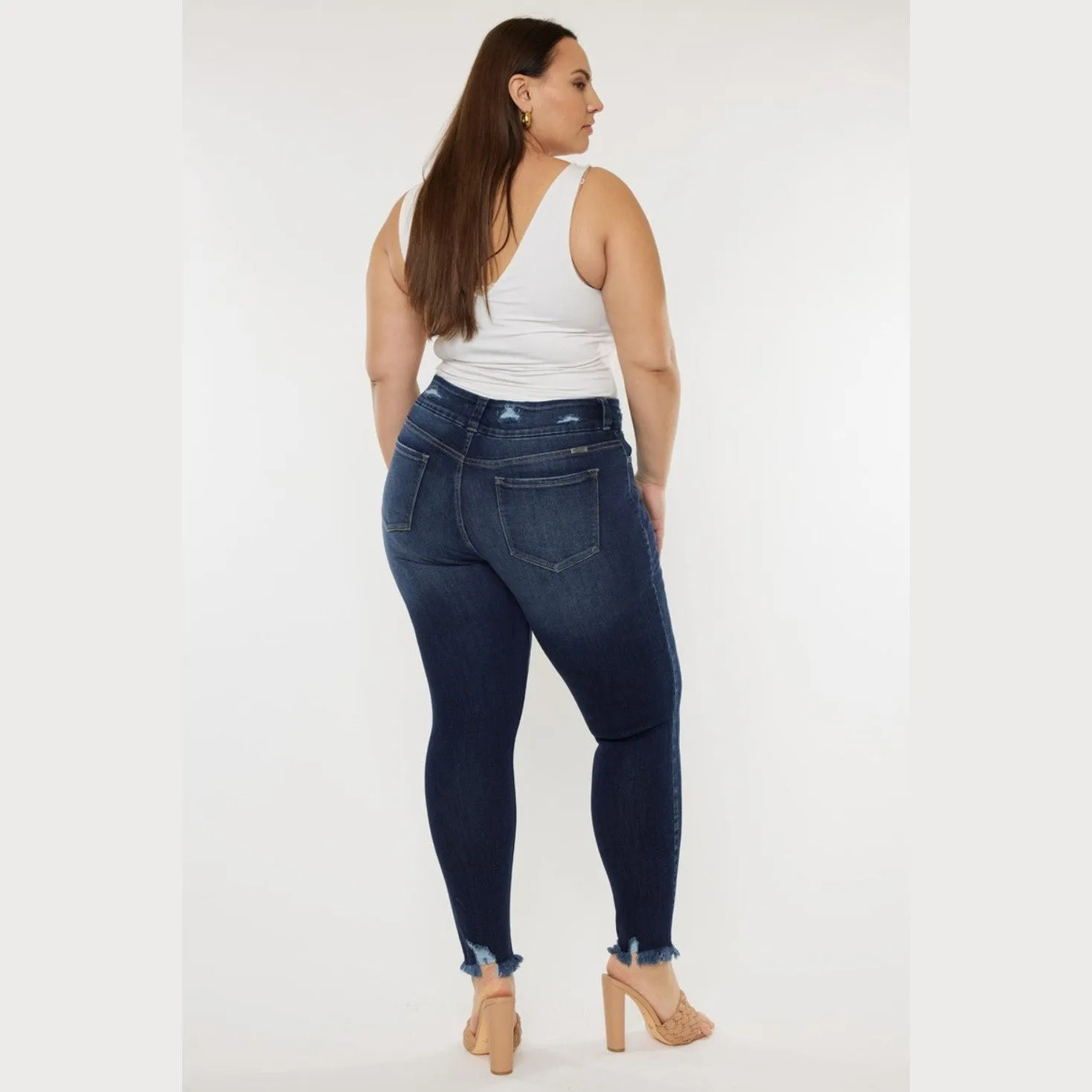 Cat's Whiskers Raw Hem High Waist Jeans