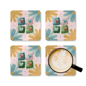 Chic Hearts Corkwood Coaster Set