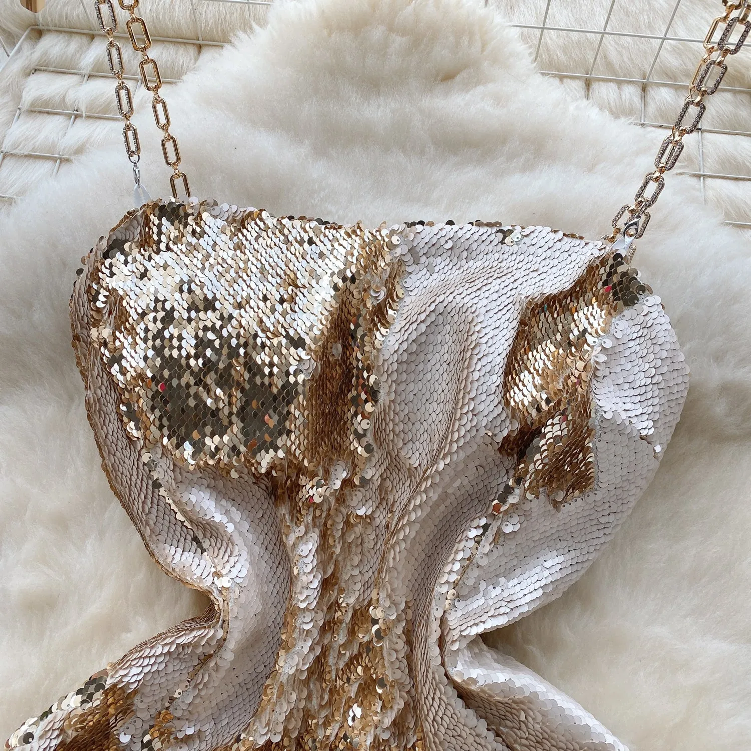 Chic Slim-fitting Sequined Party Slip Dress