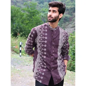 Chidiyaa Brown Block Printed Cotton Shirt