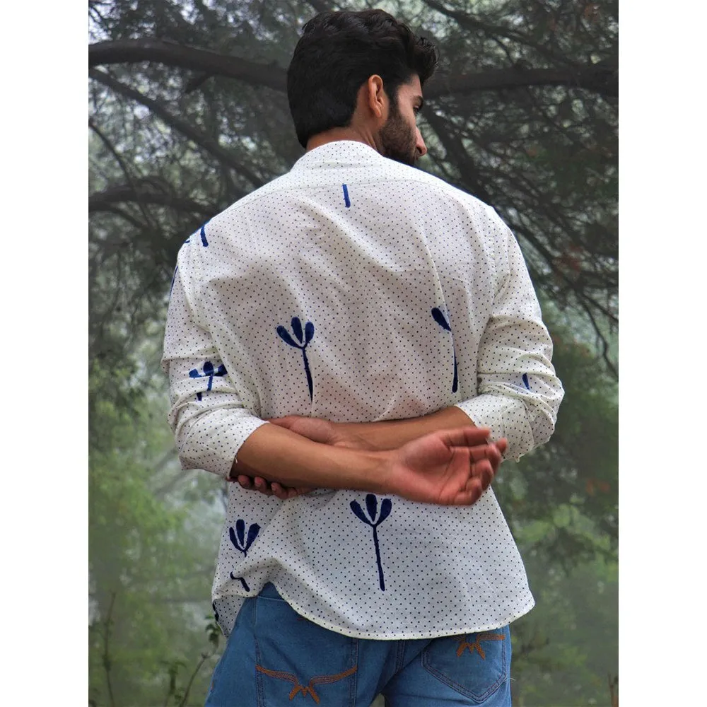 Chidiyaa Ivory Block Printed Cotton Shirt 3