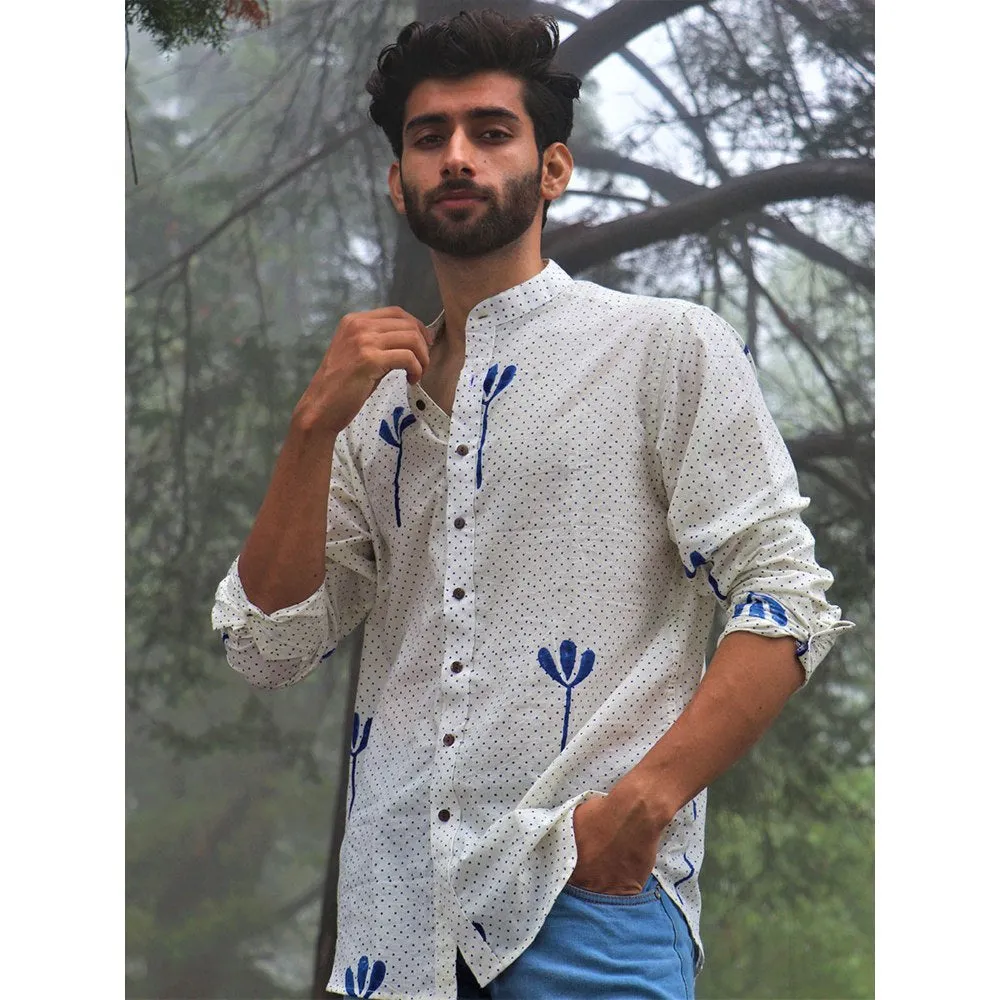 Chidiyaa Ivory Block Printed Cotton Shirt 3