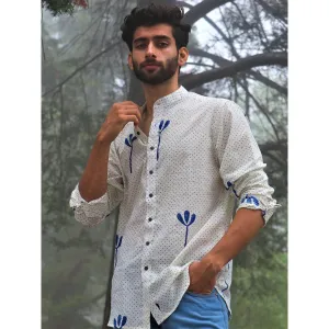 Chidiyaa Ivory Block Printed Cotton Shirt 3