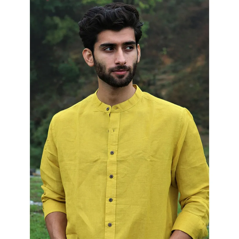 Chidiyaa Sunshine Yellow Handwoven Cotton Shirt