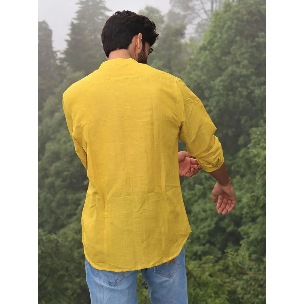 Chidiyaa Sunshine Yellow Handwoven Cotton Shirt