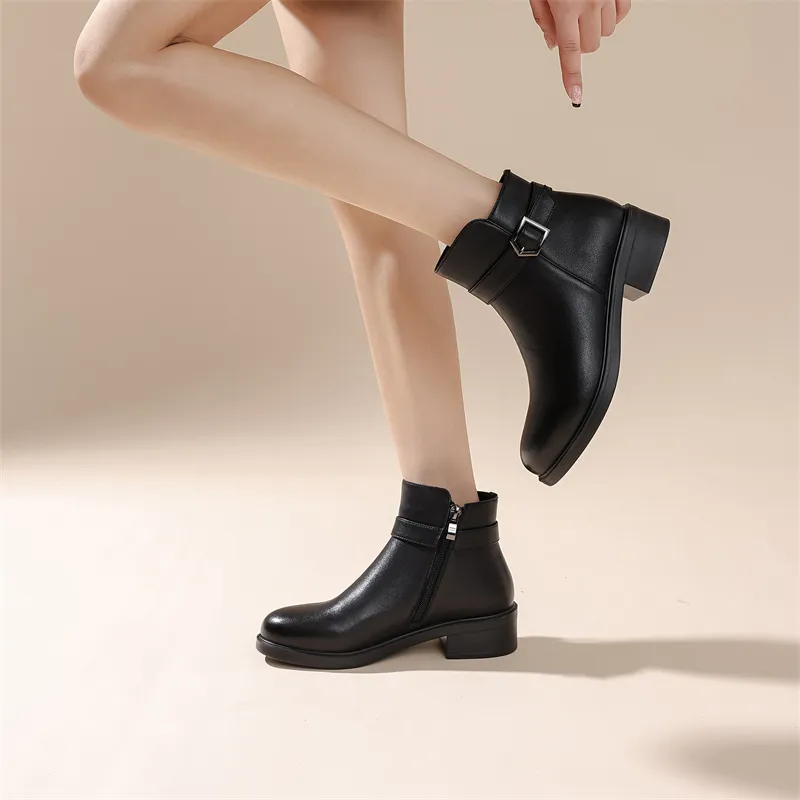 Comfortable leather warm casual shoes