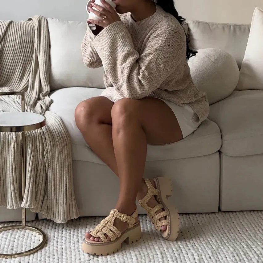 'Dolce Vita' Latice Natural Wedge