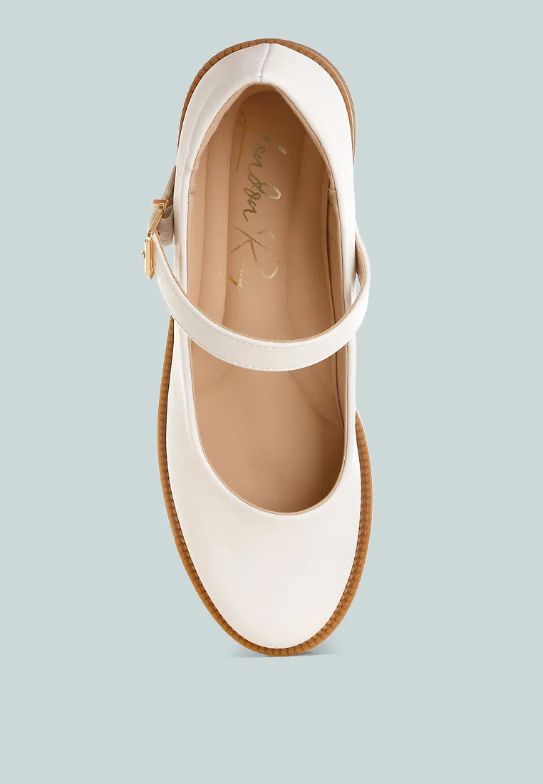 Ejeta  Faux Leather Mary Jane Shoes