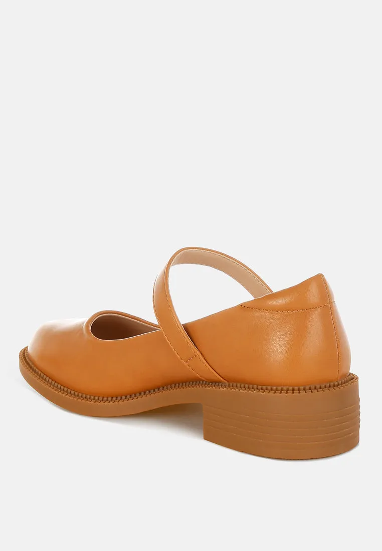 Ejeta  Faux Leather Mary Jane Shoes