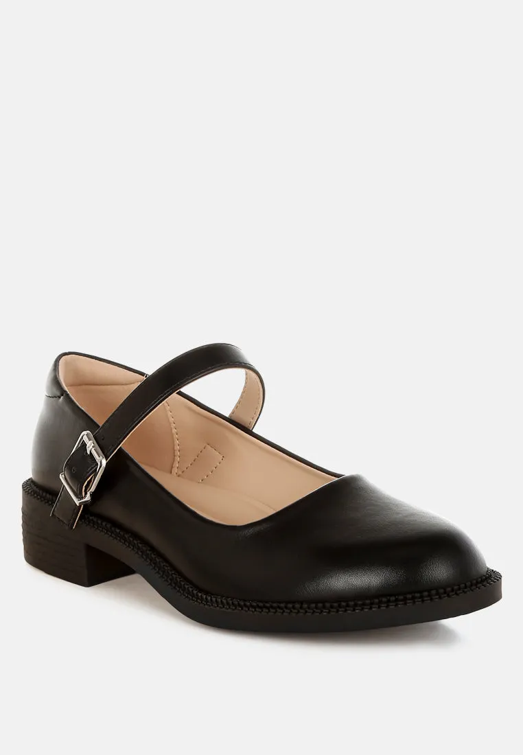 Ejeta  Faux Leather Mary Jane Shoes