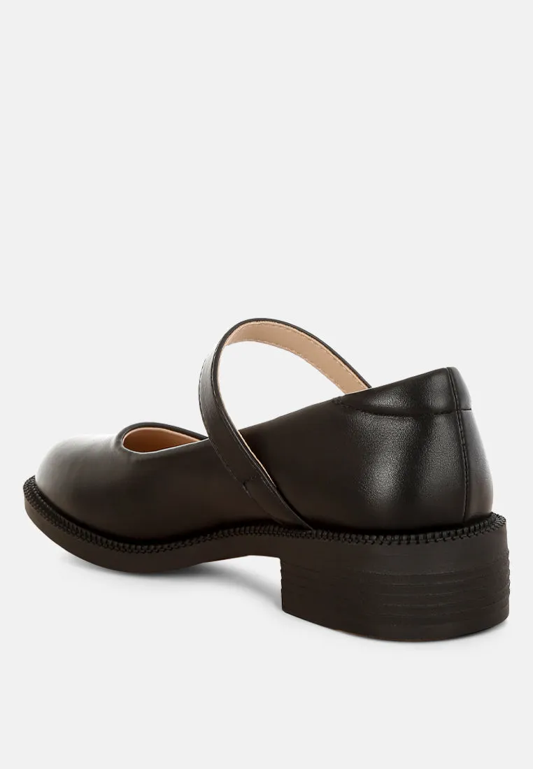 Ejeta  Faux Leather Mary Jane Shoes