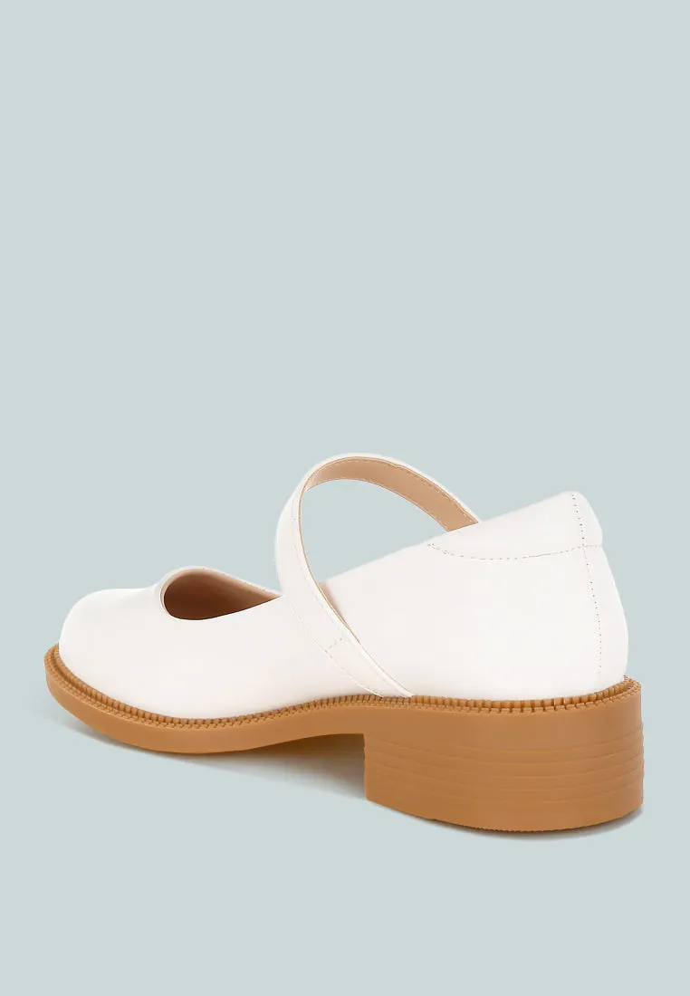 Ejeta  Faux Leather Mary Jane Shoes