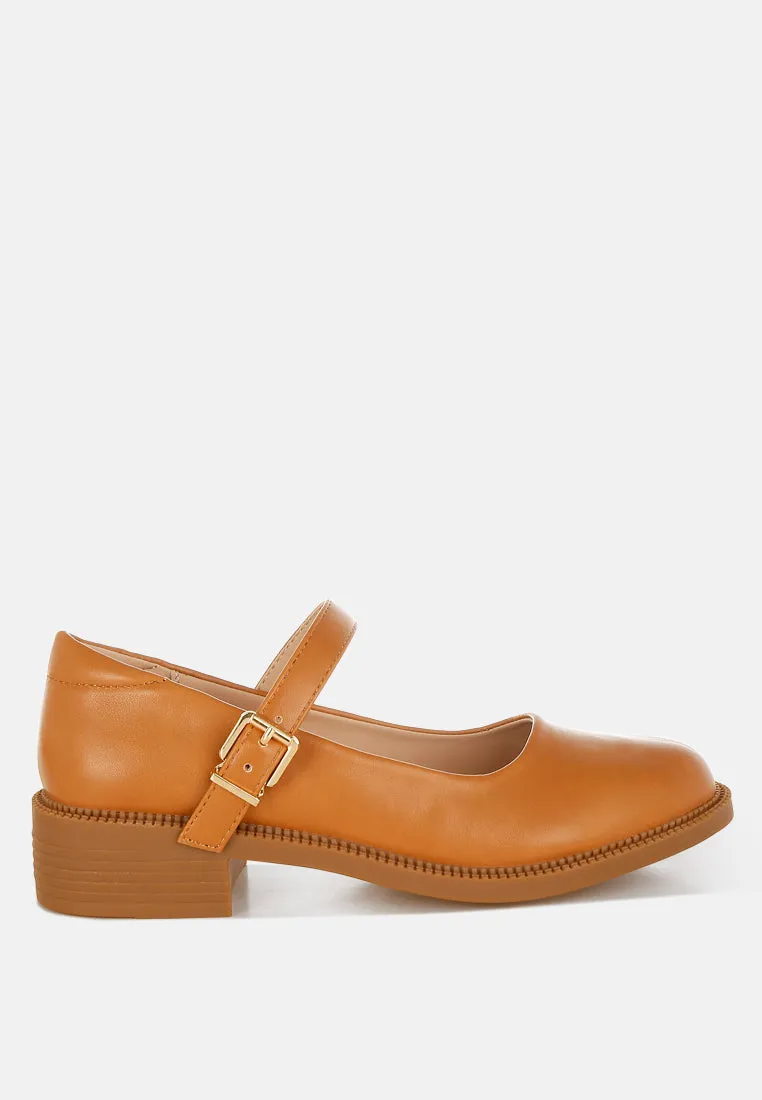 Ejeta  Faux Leather Mary Jane Shoes