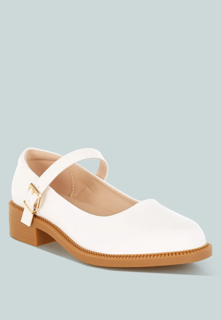 Ejeta  Faux Leather Mary Jane Shoes