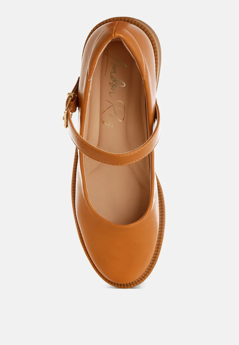 Ejeta  Faux Leather Mary Jane Shoes