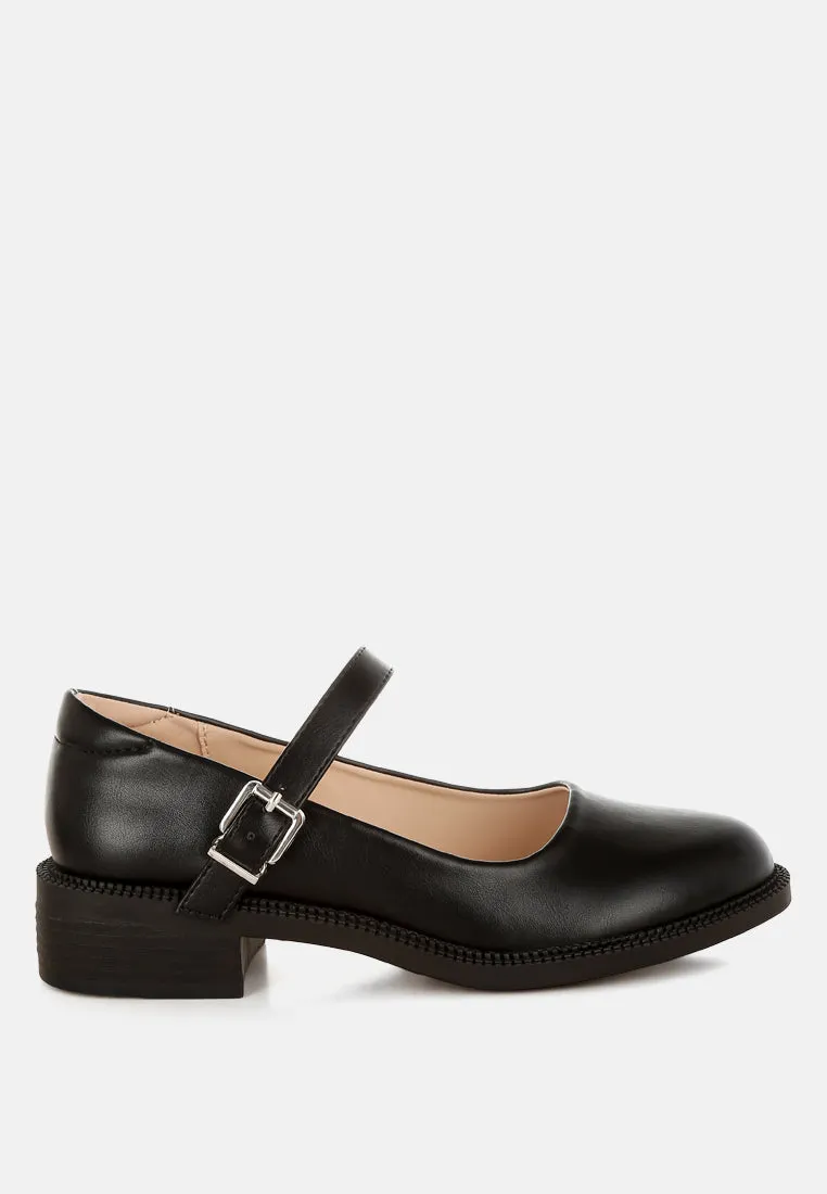 Ejeta  Faux Leather Mary Jane Shoes