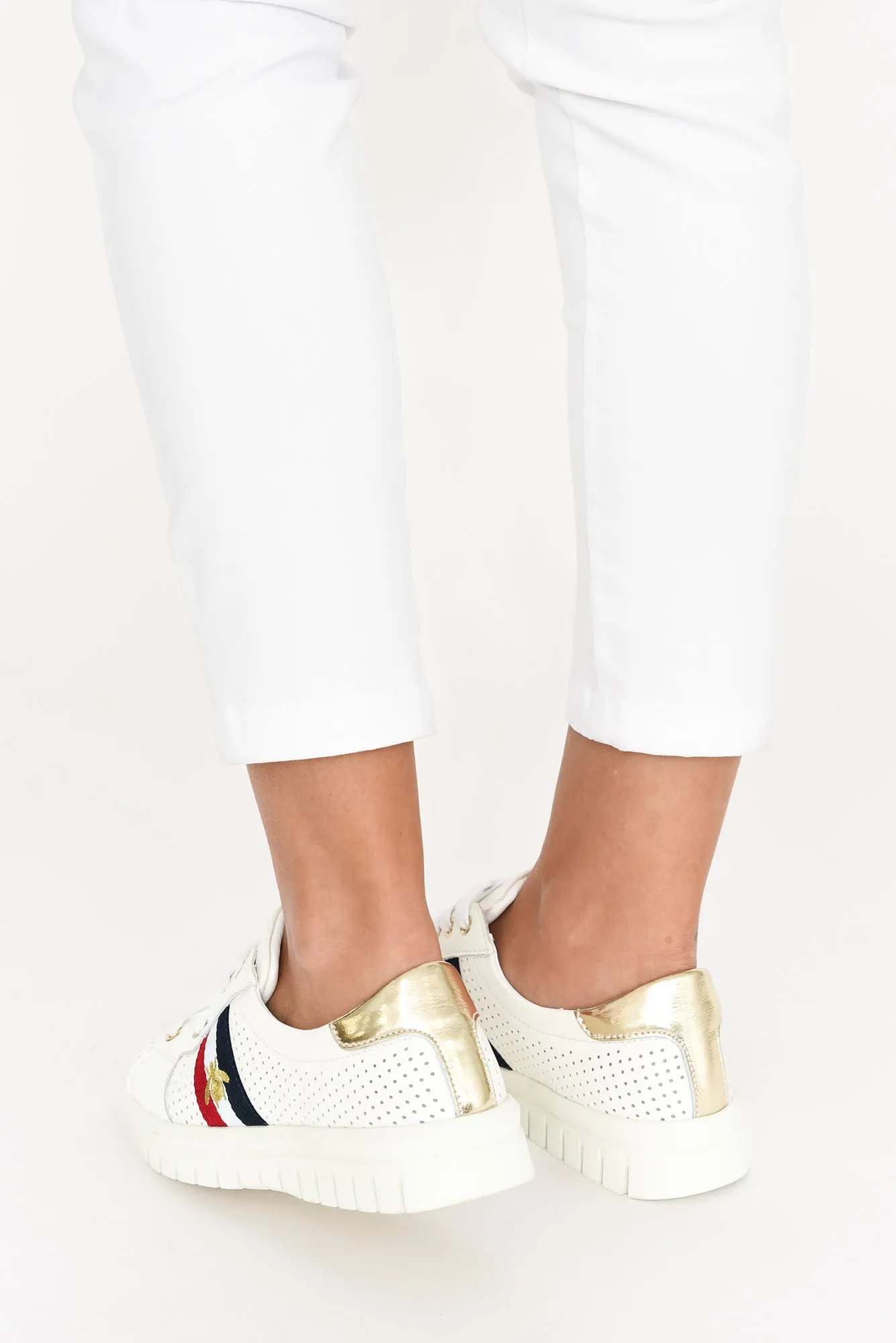 Elope White Bee Leather Sneaker