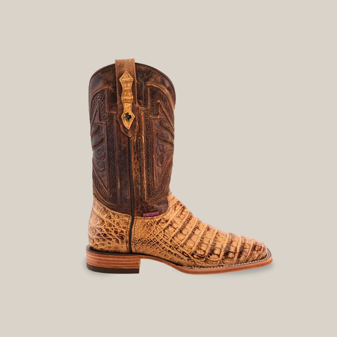Exotic Caiman Belly - Antique - Square Toe