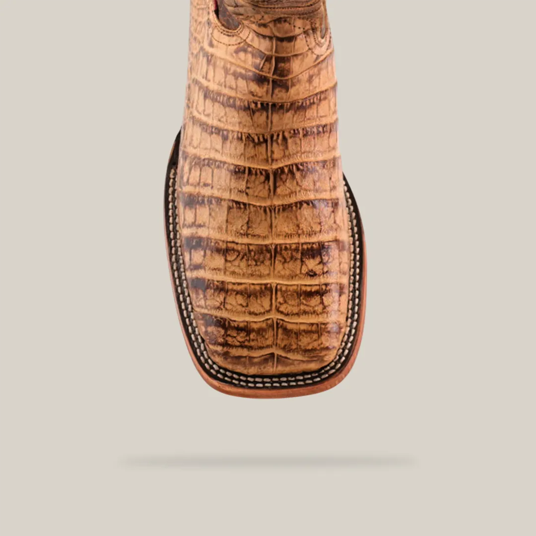 Exotic Caiman Belly - Antique - Square Toe