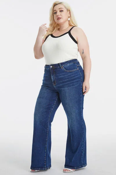 Explore More Collection - BAYEAS Full Size High Waist Cat's Whisker Wide Leg Jeans