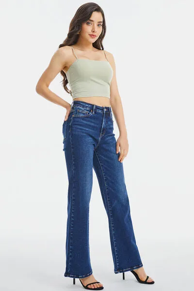 Explore More Collection - BAYEAS Full Size High Waist Cat's Whisker Wide Leg Jeans