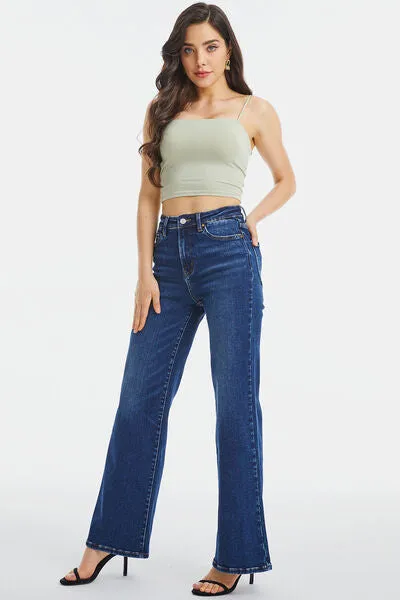 Explore More Collection - BAYEAS Full Size High Waist Cat's Whisker Wide Leg Jeans