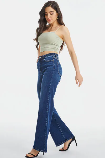 Explore More Collection - BAYEAS Full Size High Waist Cat's Whisker Wide Leg Jeans