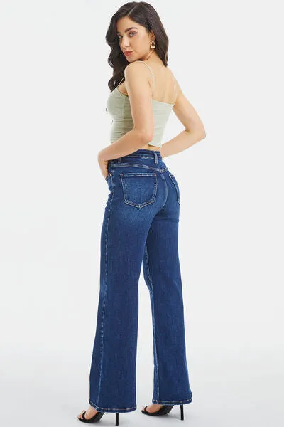 Explore More Collection - BAYEAS Full Size High Waist Cat's Whisker Wide Leg Jeans